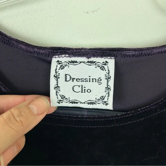 Vintage Dressing Clio Witchy Gothic deep purple tank purple velvet maxi dress M - Picture 6 of 10